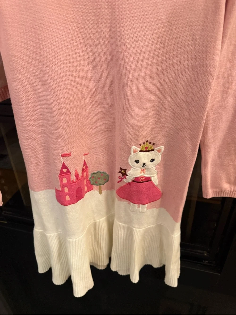 Gymboree Pink & Cream Princess Cat Dress and Cardigan Set